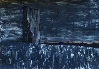 Графіка "Білий Ковель на заході сонця", ілюстратор Stanislav Bazylev пастель папір в Jose Art Gallery