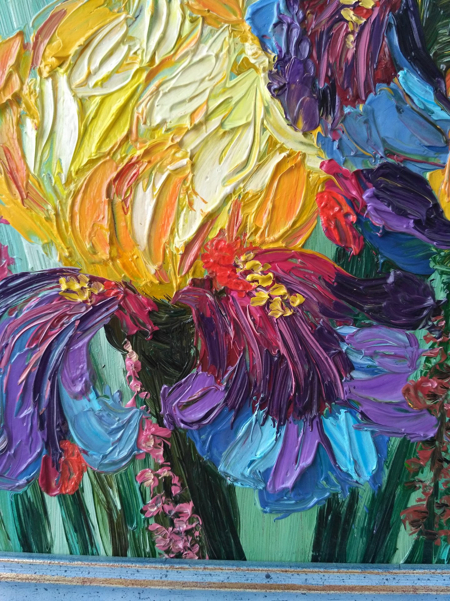 Yellow irises - painting