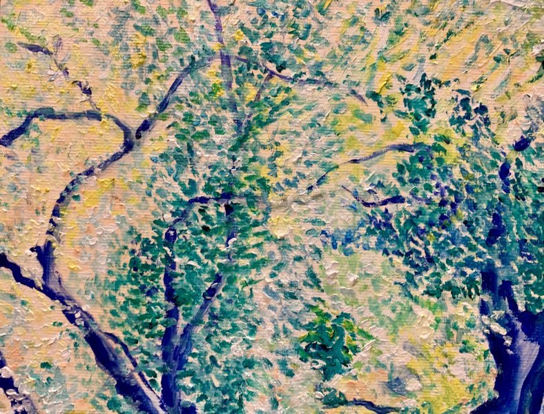 Image supplémentaire 2: Postimpressionisme Paysage Peinture "Une cathédrale de la paix", peintre Angelo Ferro huile carton 