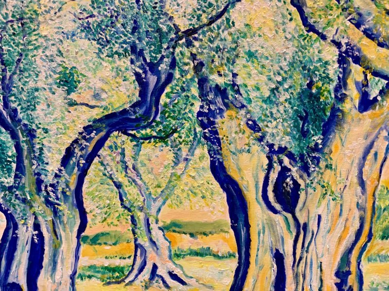 Image supplémentaire 3: Postimpressionisme Paysage Peinture "Une cathédrale de la paix", peintre Angelo Ferro huile carton 