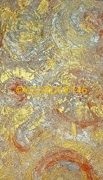 Peinture "146 GOLD DIAMOND LIGHT UN MS", peintre Yaroslav Stratyy technique mixte bois à la Jose Art Gallery