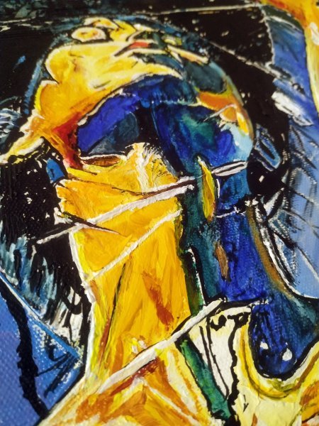 Additional view 2: Expressionism Nude Painting Winter in the Mountains by painter Alexander Aksyonov acrylic canvas 