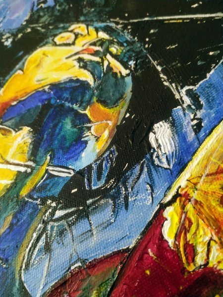 Additional view 3: Expressionism Nude Painting Winter in the Mountains by painter Alexander Aksyonov acrylic canvas 