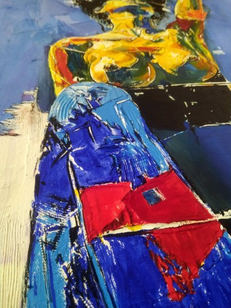 Additional view 5: Expressionism Nude Painting Winter in the Mountains by painter Alexander Aksyonov acrylic canvas 