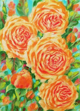 Orange Roses Framed: Warm Blossom