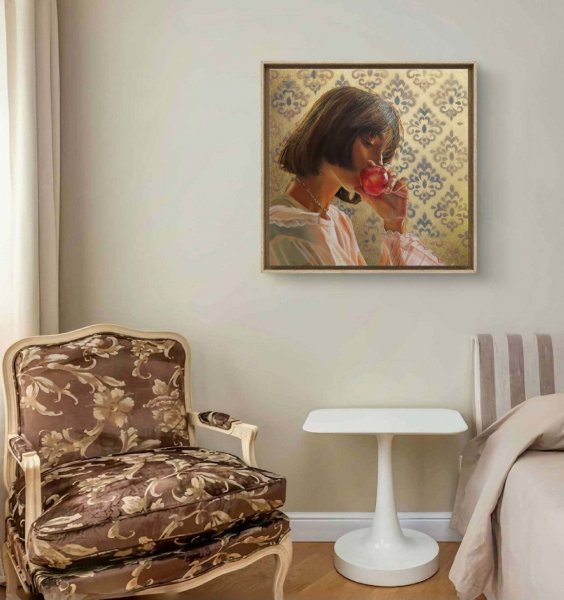 Additional view 2: Figurative Portrait Painting Eve by painter SIMONA ZECCA oil canvas 