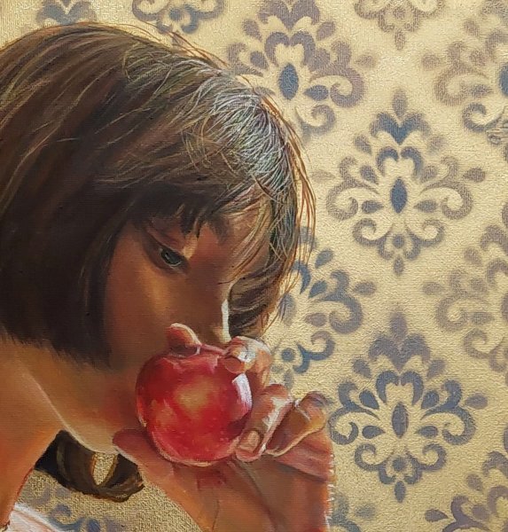 Additional view 3: Figurative Portrait Painting Eve by painter SIMONA ZECCA oil canvas 