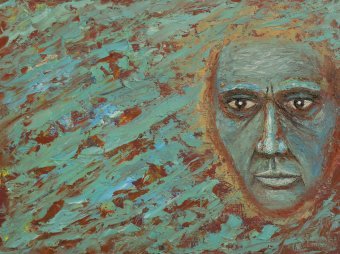 Painting "Wind" by painter Andriy Klishyn oil scratchboard at Jose Art Gallery
