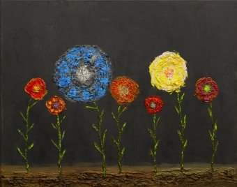 Painting "Dance floor" by painter Andriy Klishyn oil glass at Jose Art Gallery