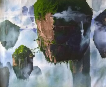 Painting "Journey Through the Floating World" by painter Sayali Khapale acrylic canvas at Jose Art Gallery