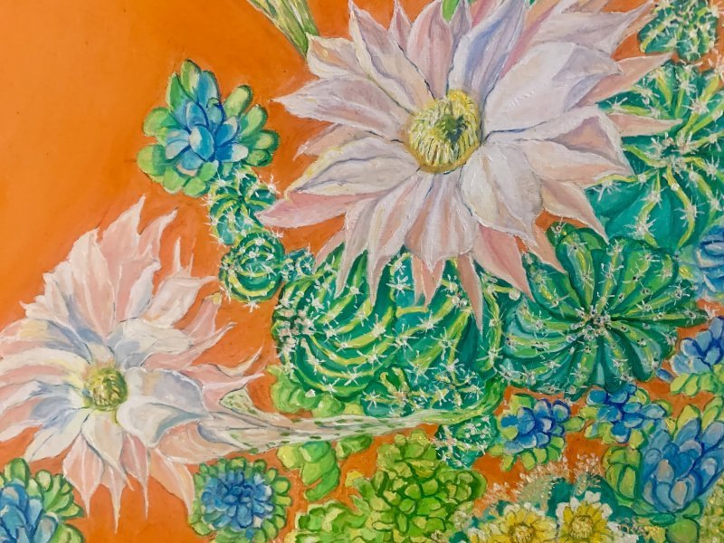 Additional view 3: Post-Impressionism Flower Painting Happiness by painter Angelo Ferro oil cardboard 