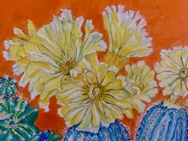 Additional view 6: Post-Impressionism Flower Painting Happiness by painter Angelo Ferro oil cardboard 