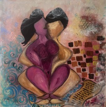 Живопись "Близнецовые пламена", живописец Debbie акрил холст в Jose Art Gallery