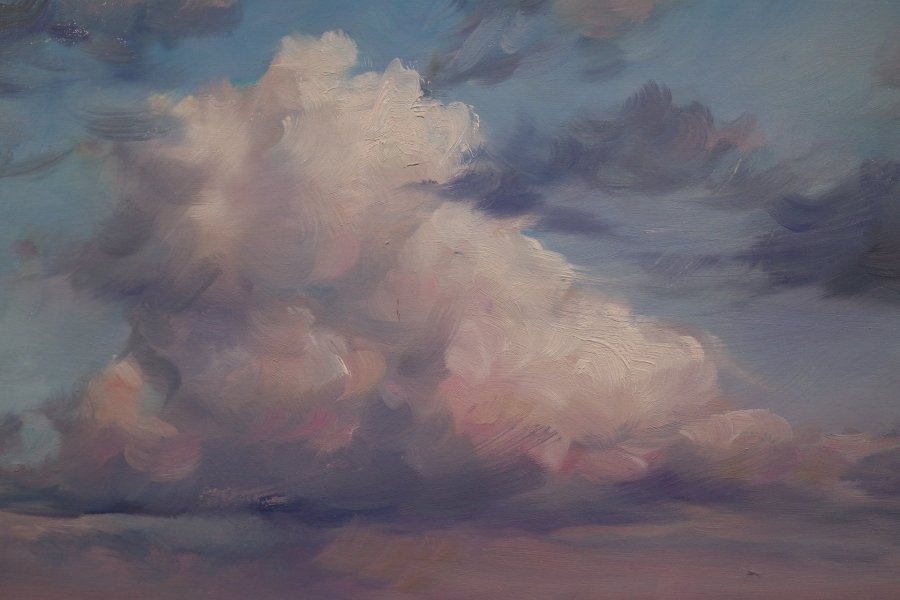 Additional view 2: Impressionism Landscape Painting Clouds by painter Olena i Gennady Vulysk oil canvas 
