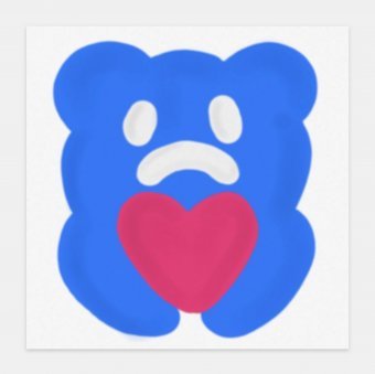 Desenho "Urso de Coração", ilustrador Ivie Ives acrílico tela para pintura na Jose Art Gallery