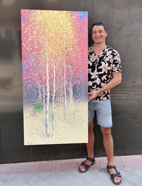 Additional view 2: Impressionism Landscape Painting Autumn Poetry by painter Andrii Kovalyk oil canvas 