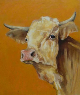 Pittura "Mucca orgogliosa", pittore Lochter Andreas olio tela alla Jose Art Gallery