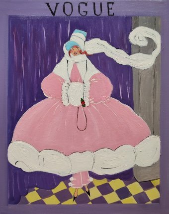 Painting "Vintage Vogue Cover Art Deco Style" by painter Anna Solomiana oil canvas at Jose Art Gallery