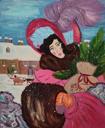 Painting "Vogue Magazine Cover Inspired by 1919 Art Deco" by painter Anna Solomiana oil canvas at Jose Art Gallery