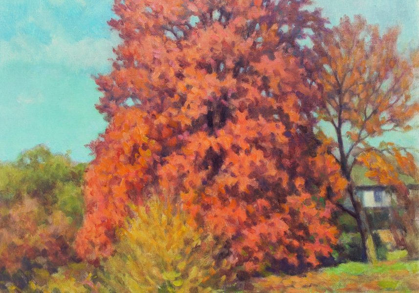 Additional view 2: Realism Landscape Painting Autumn by painter Alexander Kusenko oil canvas 