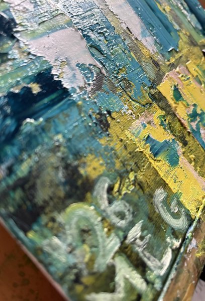 Additional view 1: Abstract Interior Painting The Turmoil of the Past Year. Abstract Colors by painter M.E.G mixed method canvas 