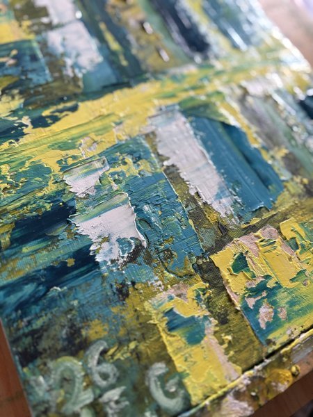 Additional view 2: Abstract Interior Painting The Turmoil of the Past Year. Abstract Colors by painter M.E.G mixed method canvas 