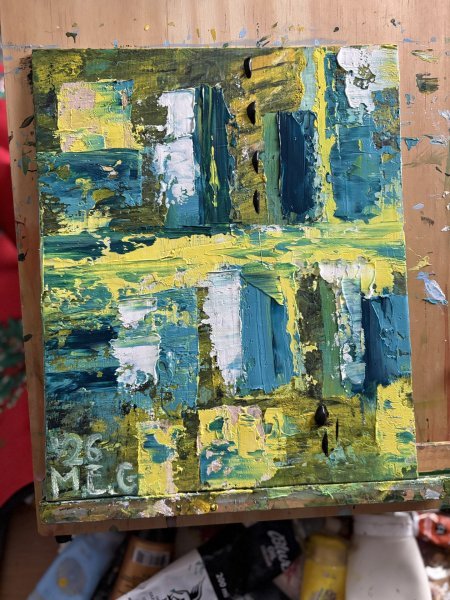 Additional view 3: Abstract Interior Painting The Turmoil of the Past Year. Abstract Colors by painter M.E.G mixed method canvas 