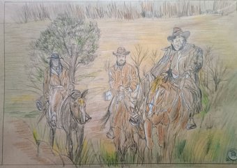 Drawing "Shadows of Dust" by illustrator roberto ferrando pencil paper at Jose Art Gallery