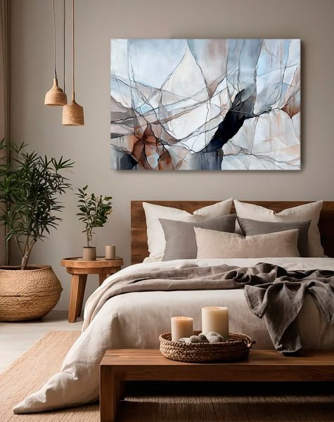 Additional view 1: Abstract Interior Painting Webs of My Feelings by painter Julia Shilo acrylic canvas 