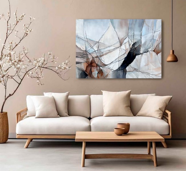 Additional view 2: Abstract Interior Painting Webs of My Feelings by painter Julia Shilo acrylic canvas 