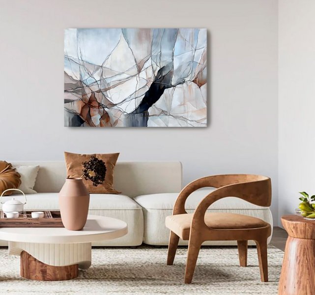 Additional view 3: Abstract Interior Painting Webs of My Feelings by painter Julia Shilo acrylic canvas 