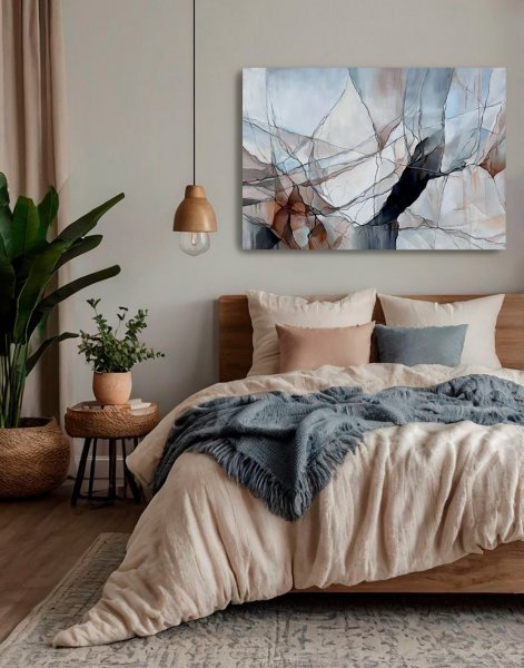 Additional view 4: Abstract Interior Painting Webs of My Feelings by painter Julia Shilo acrylic canvas 