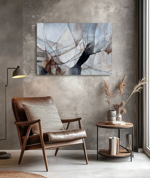 Additional view 5: Abstract Interior Painting Webs of My Feelings by painter Julia Shilo acrylic canvas 