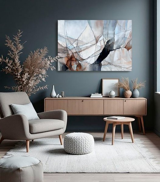 Additional view 6: Abstract Interior Painting Webs of My Feelings by painter Julia Shilo acrylic canvas 