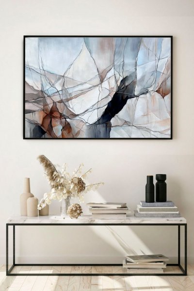 Additional view 7: Abstract Interior Painting Webs of My Feelings by painter Julia Shilo acrylic canvas 