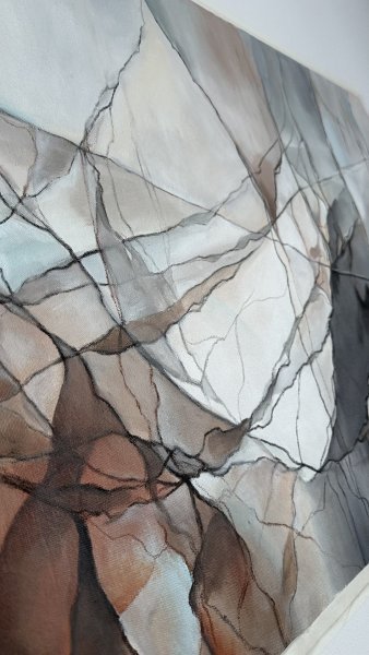 Additional view 8: Abstract Interior Painting Webs of My Feelings by painter Julia Shilo acrylic canvas 