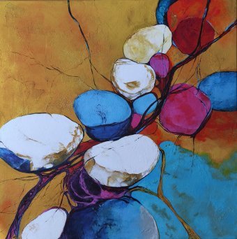 Painting "Mystic Genesis" by painter Yani Ray acrylic canvas at Jose Art Gallery