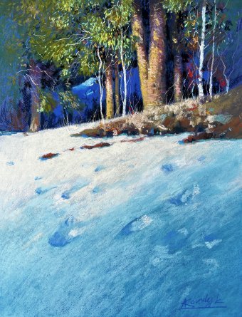 Графіка "Зимовий день", ілюстратор Andrii Kovalyk пастель пергамент в Jose Art Gallery