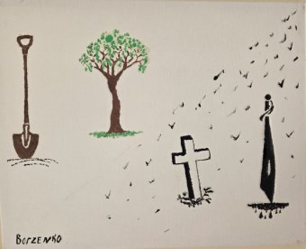 Graphik "Alles rächt sich irgendwann…", illustrator Grigoriy Borzenko Öl Leinwand in der Jose Art Gallery