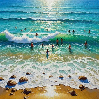 Peinture "Laguna Beach, Californie", peintre Selena Sashina huile toile à la Jose Art Gallery