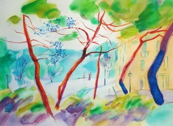 Pittura "Ritmy3", pittore Sergey Emec acquerello carta alla Jose Art Gallery