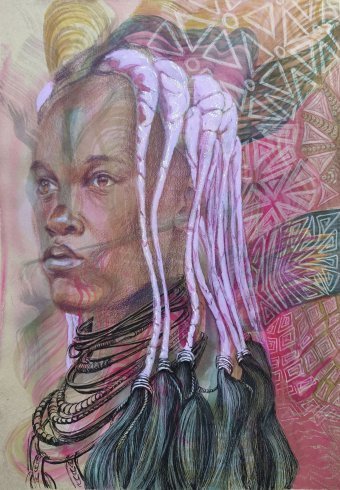 Gráfico "Portrait", ilustrador Yana Dmitrieva acuarela papel en Jose Art Gallery