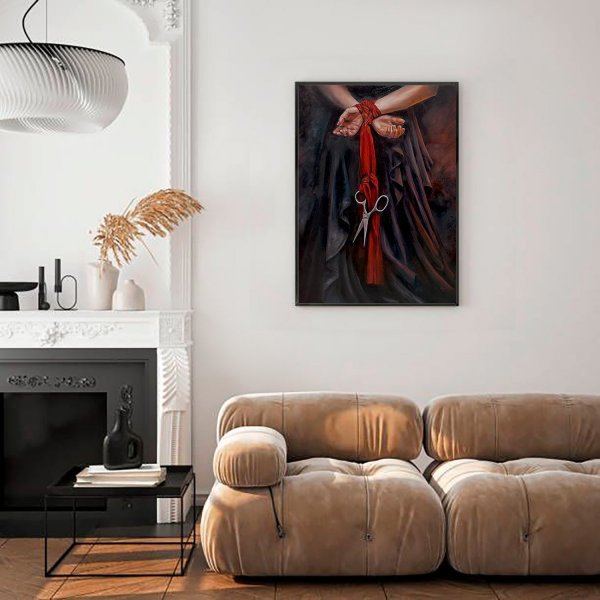 Bound Hands with Scissors: Freedom Deferred Painting by Julia Shilo