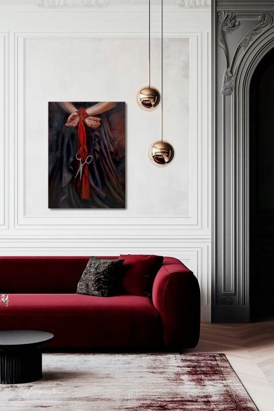 Bound Hands with Scissors: Freedom Deferred Painting by Julia Shilo