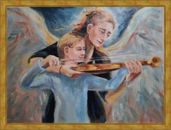 Painting "The violinists" by painter Ulyana Vasilenko oil canvas at Jose Art Gallery
