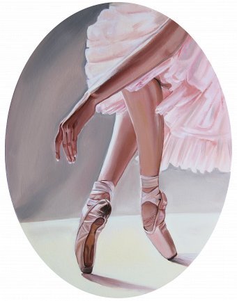 Painting "Ballerina's legs: the tenderness of dance" by painter Viktoryia Lautsevich oil canvas at Jose Art Gallery