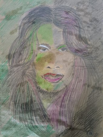 Graphique "Le regard inoubliable de la liberté", illustrateur roberto ferrando crayon papier à la Jose Art Gallery