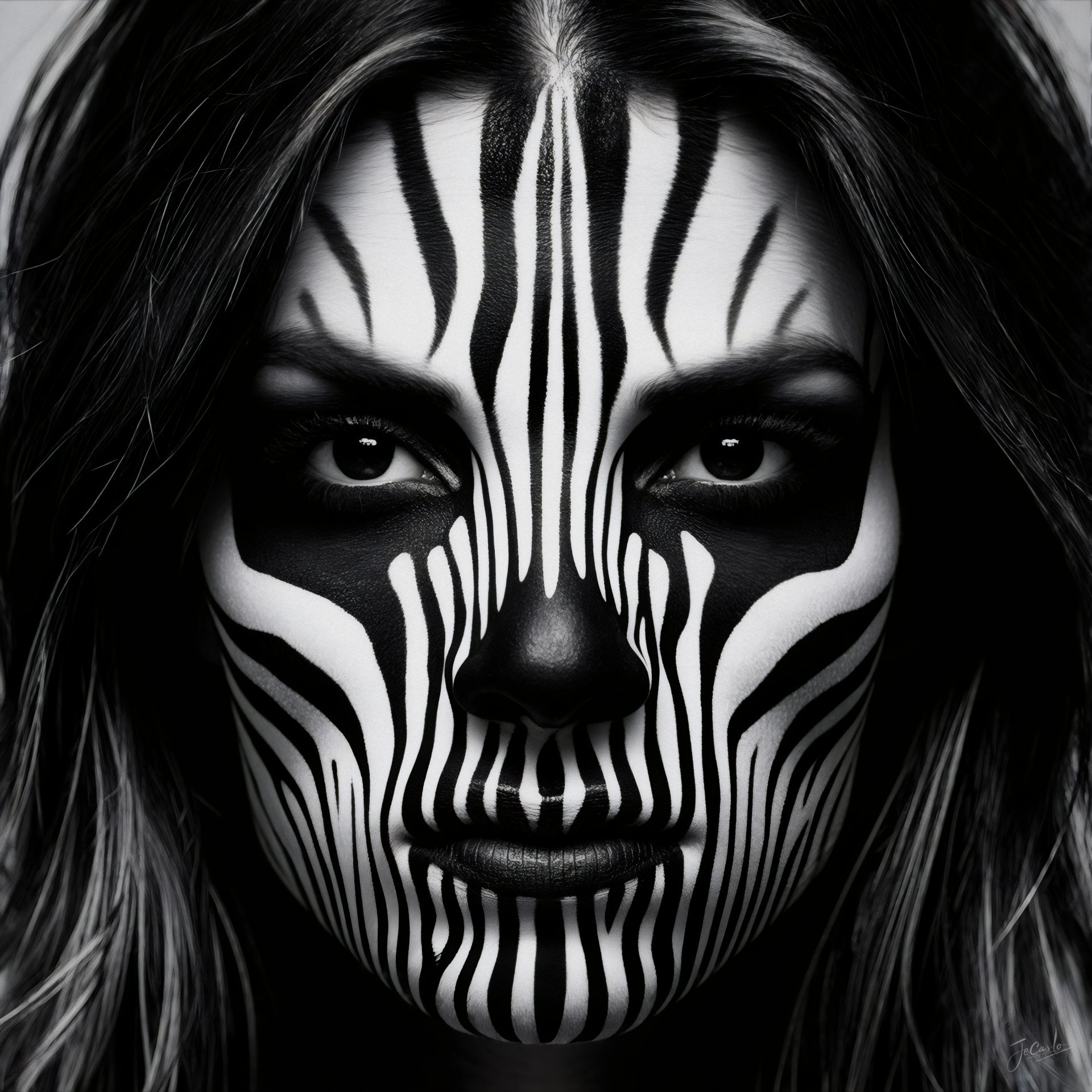 ZEBRA IDENTITY #2 (SYMMETRY) Drawing - Jecaslo