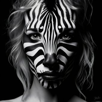 Arte digital "IDENTIDAD CEBRA #3 (FUSIÓN)", artista digital Jecaslo en Jose Art Gallery