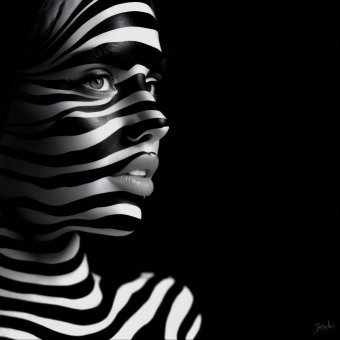 Arte digital "IDENTIDAD CEBRA #5 (ELEGANCIA)", artista digital Jecaslo en Jose Art Gallery